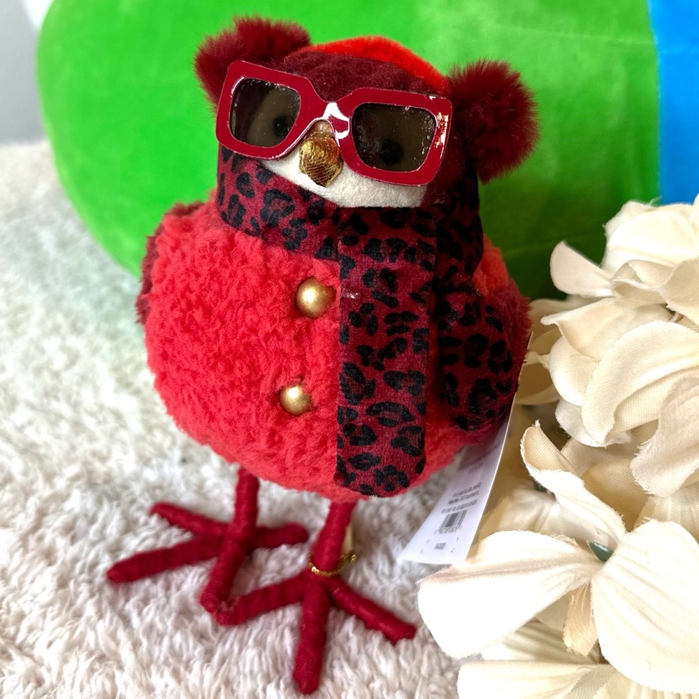 Target 2023 6.75" Feathery Friends "Ruby" Bird Leopard scarf fabric wondershop - Picture 2 of 11